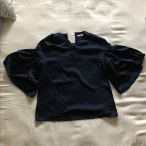 Blue Blouse with Ruffles